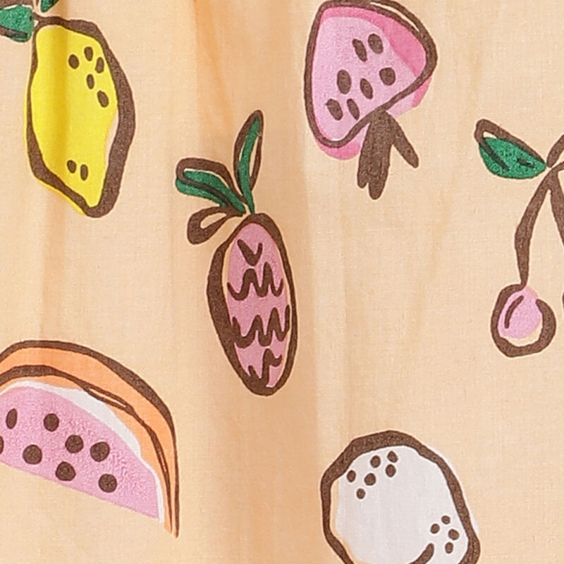 Girls Orange Printed Sleeveless Dress image number 3